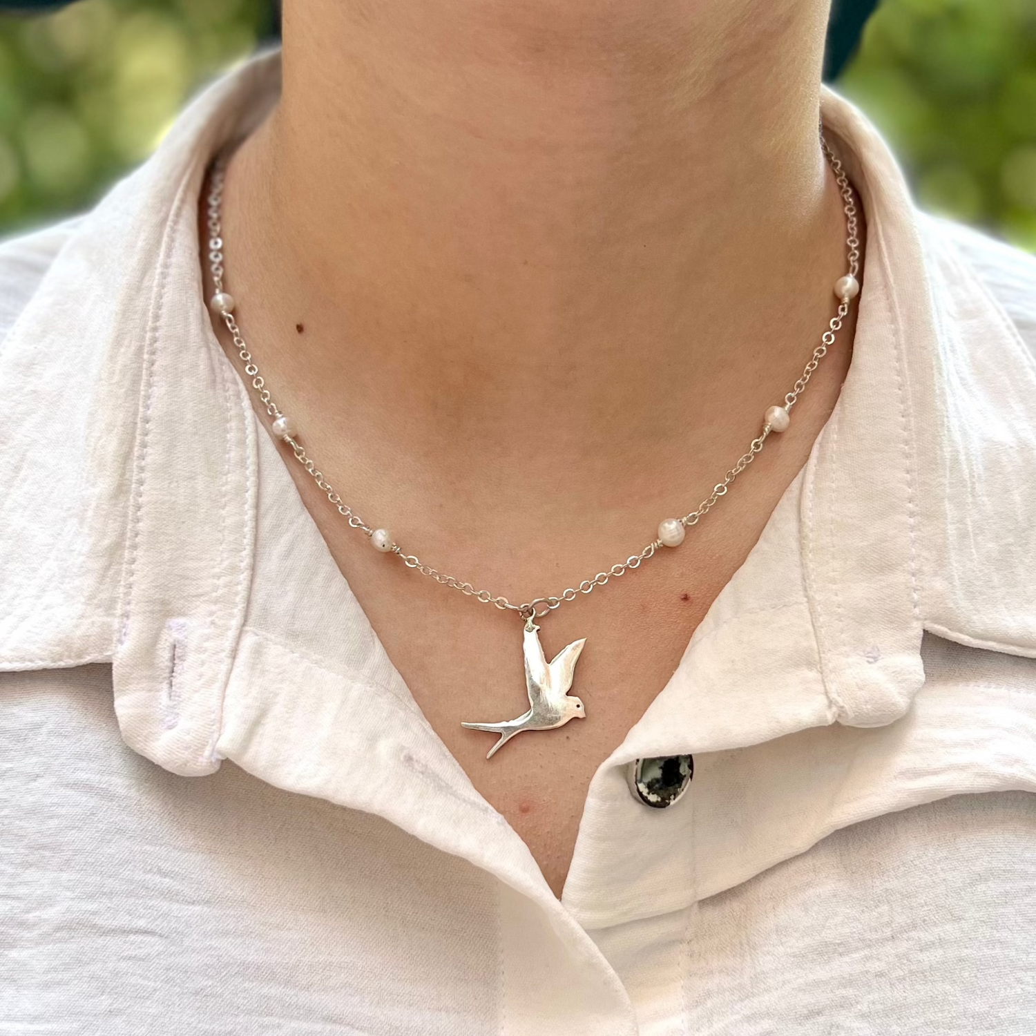 Pearl Dove Necklace