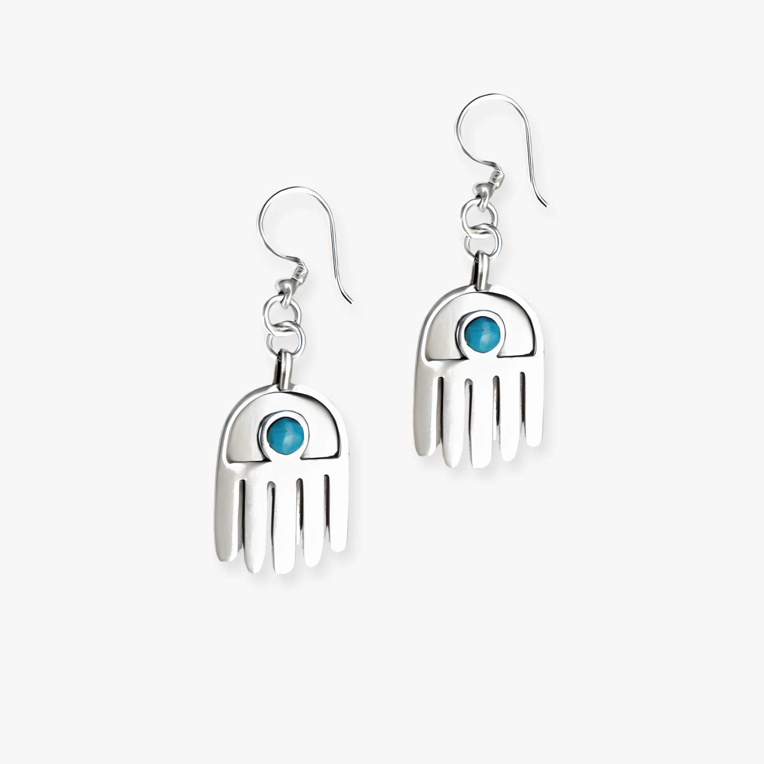 Hamsa Protection Turquoise Earrings