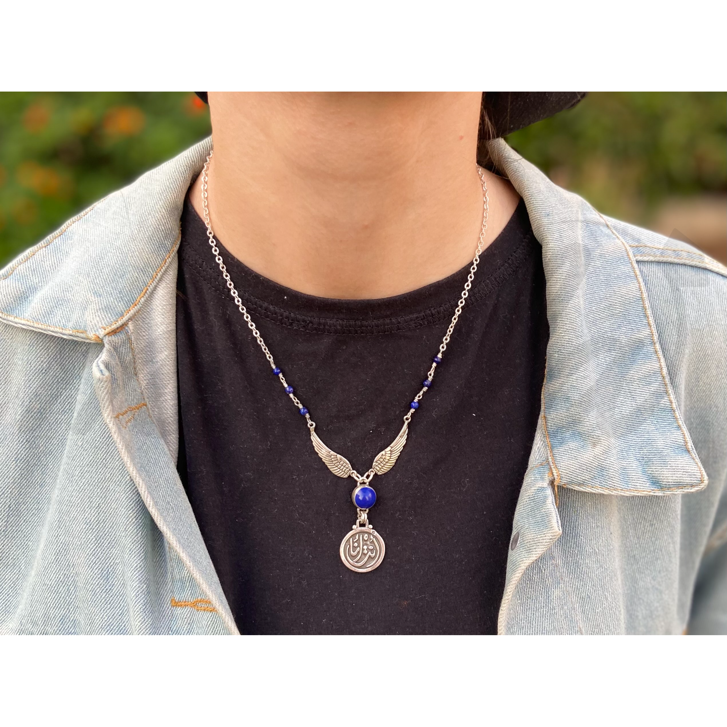 Royal Blue Wings Necklace