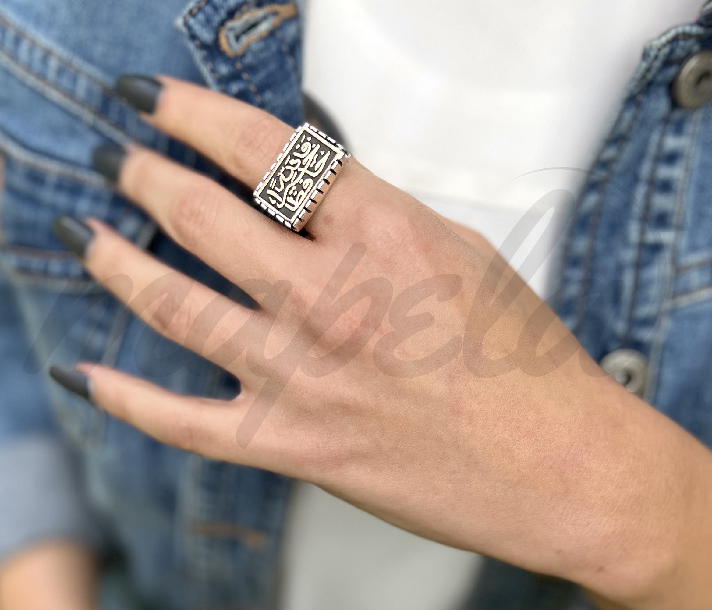 Arabic Ring Silver & Gold Plated