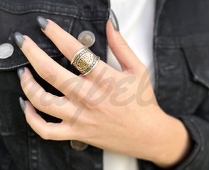 Arabic Ring Silver & Gold Plated