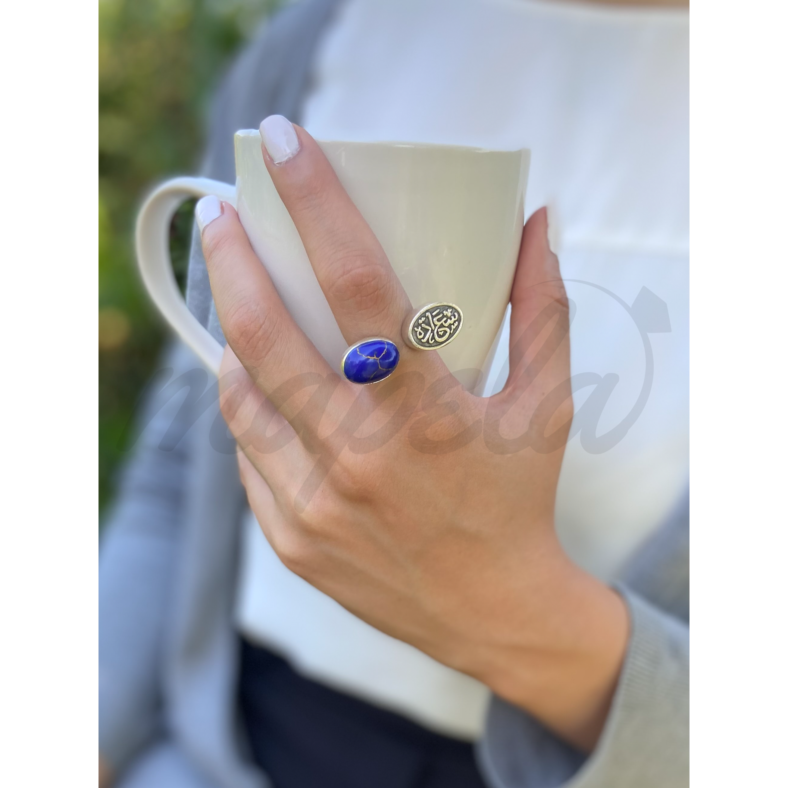 Royal Blue Arabic Ring