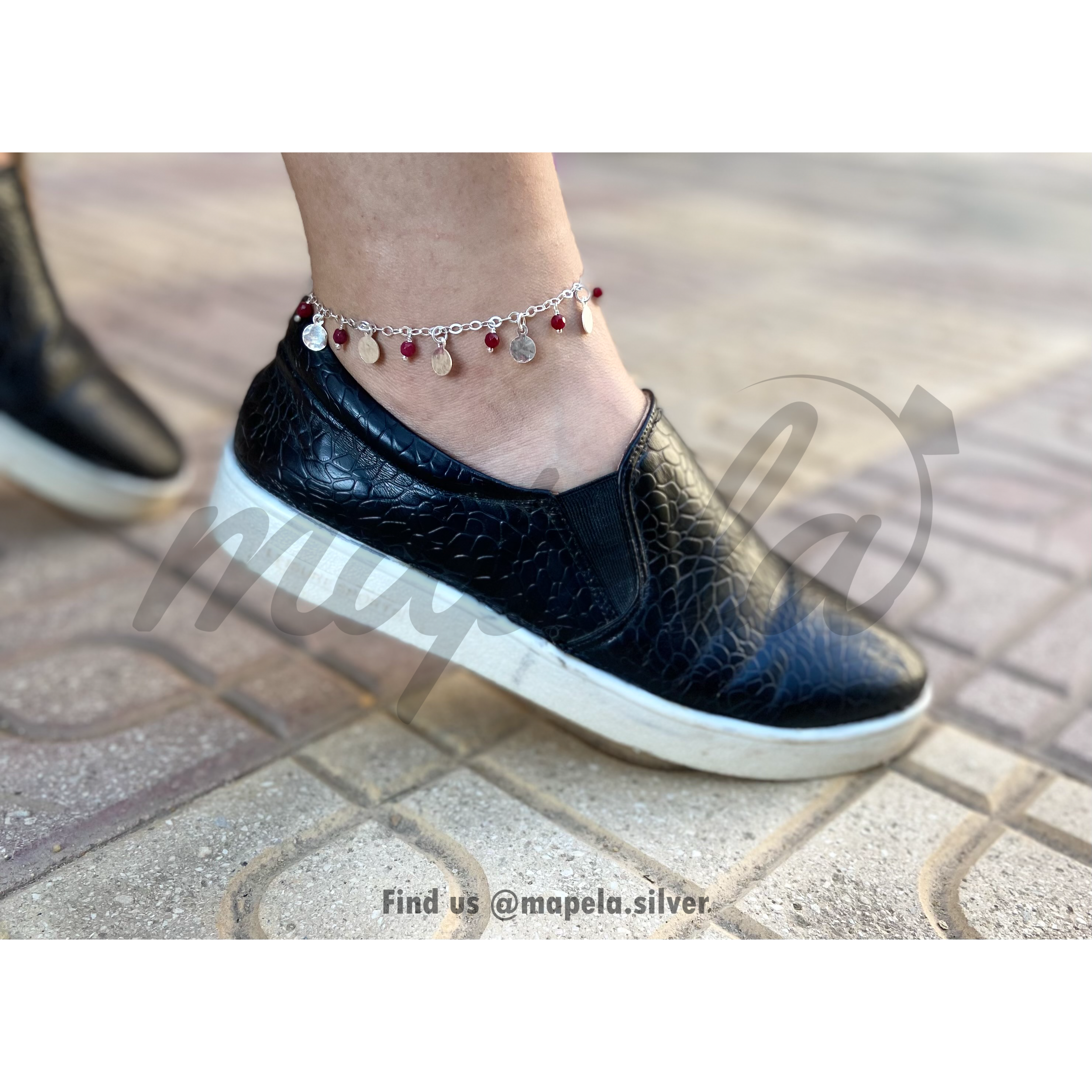 Maroon Barq Anklet