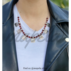 Maroon Arabic Necklace