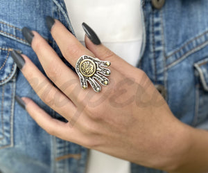 Arabic Ring - Silver & Gold Plated